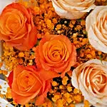 Orange and Peach Roses Bouquet